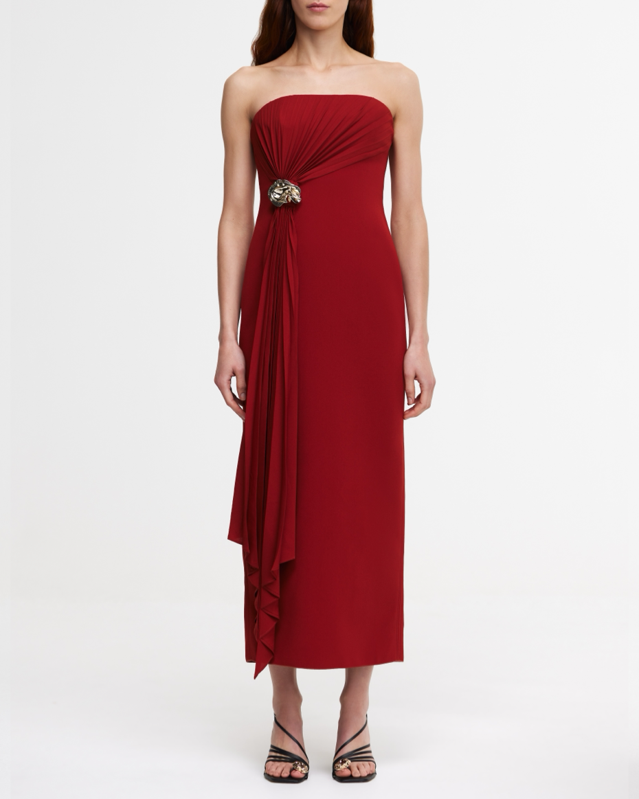 Burgundy Whitwell Midi Dress