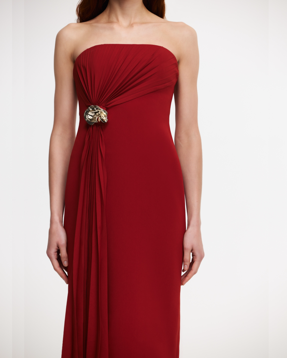 Burgundy Whitwell Midi Dress