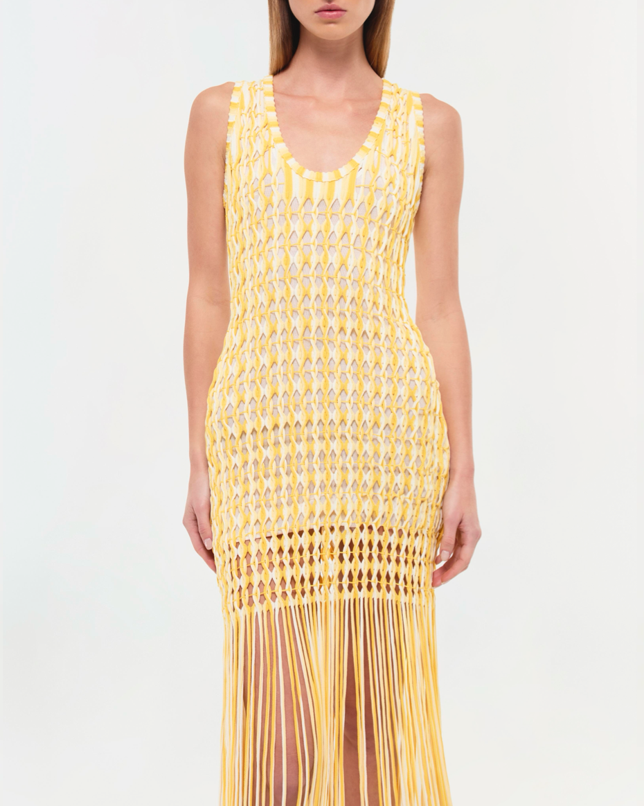 Sunny Sonia Fringe Knit Dress