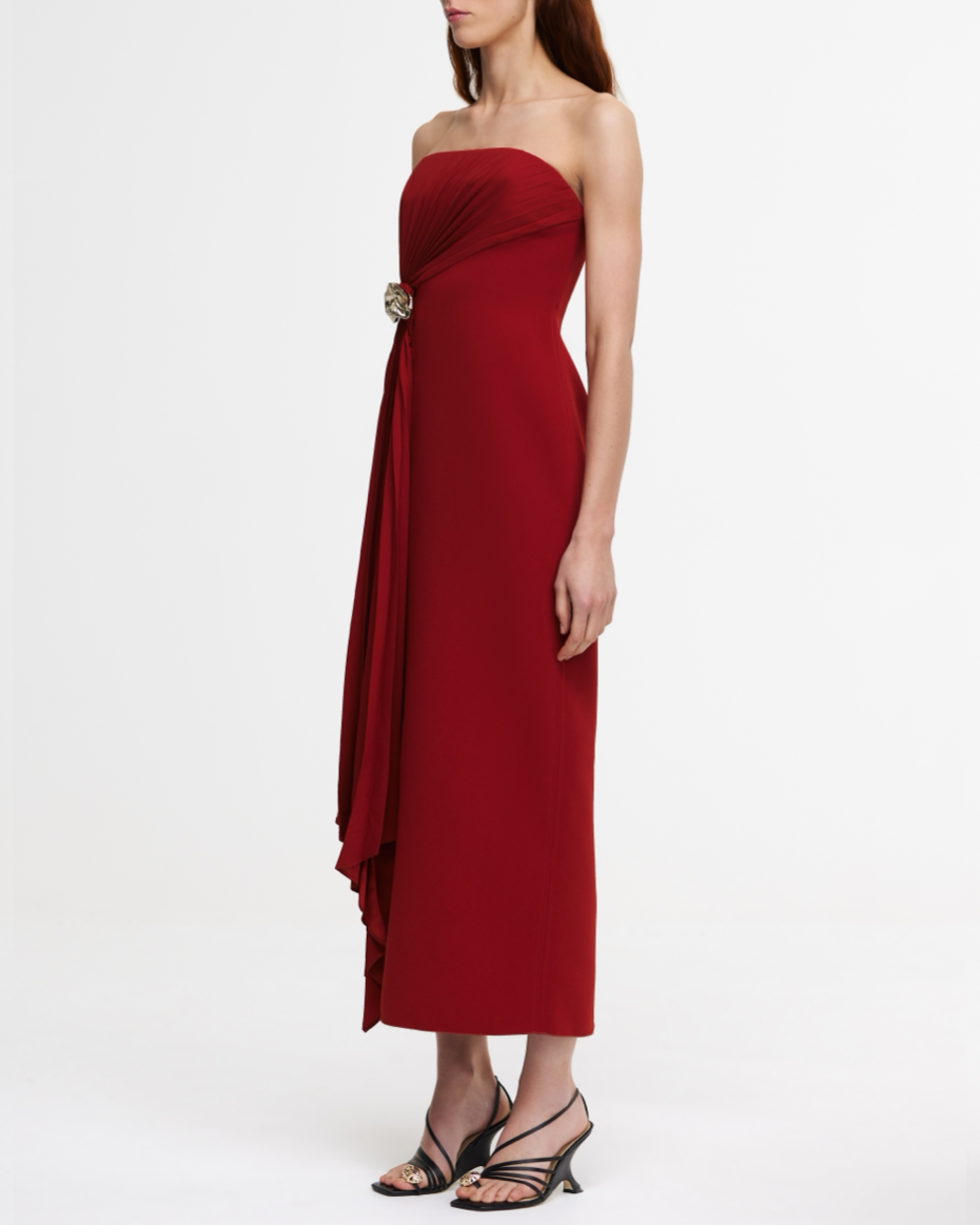 Burgundy Whitwell Midi Dress