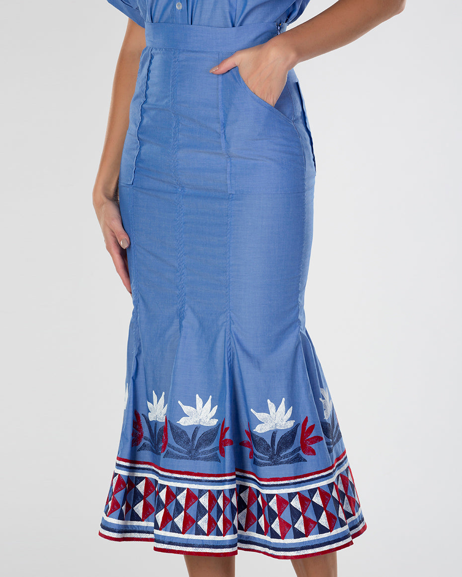 Blue Kalash Skirt