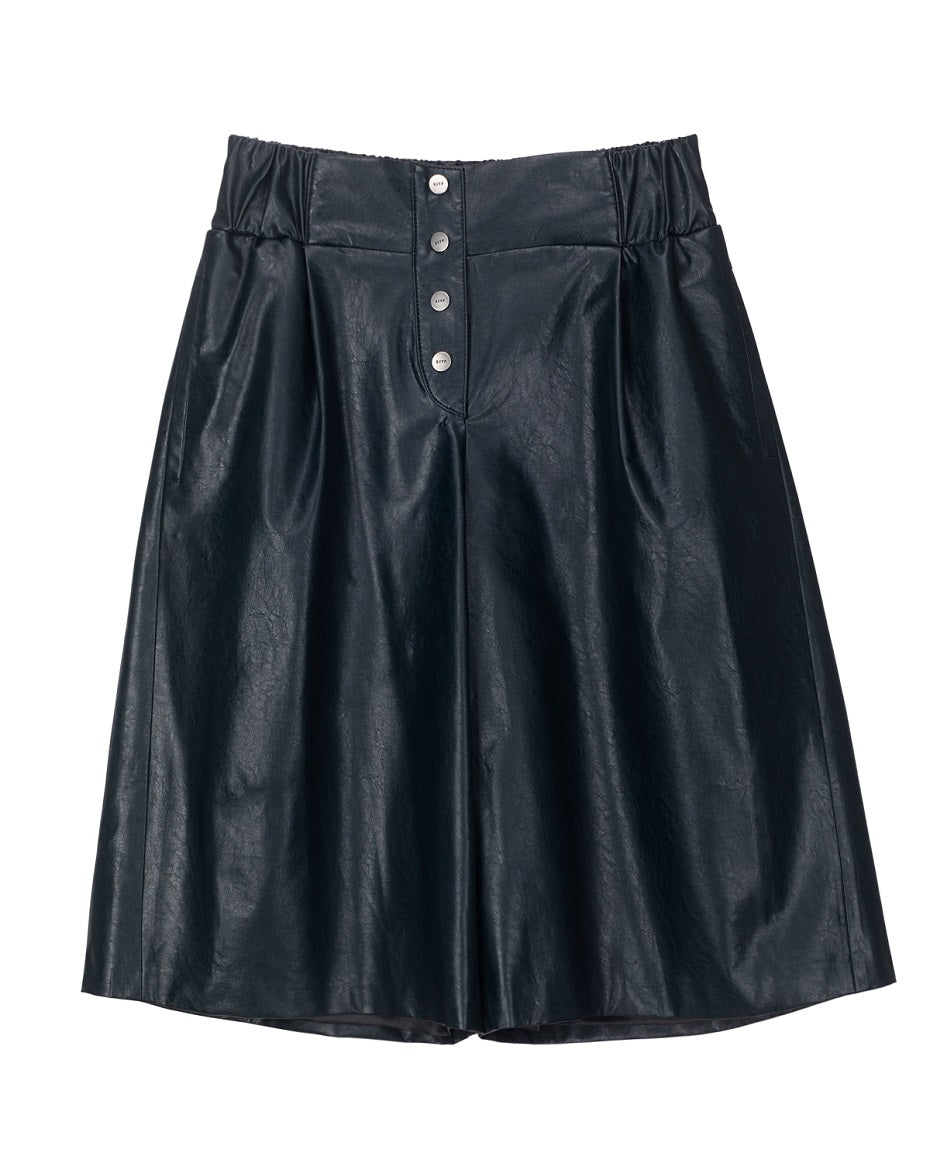Faux Leather Bermuda Shorts