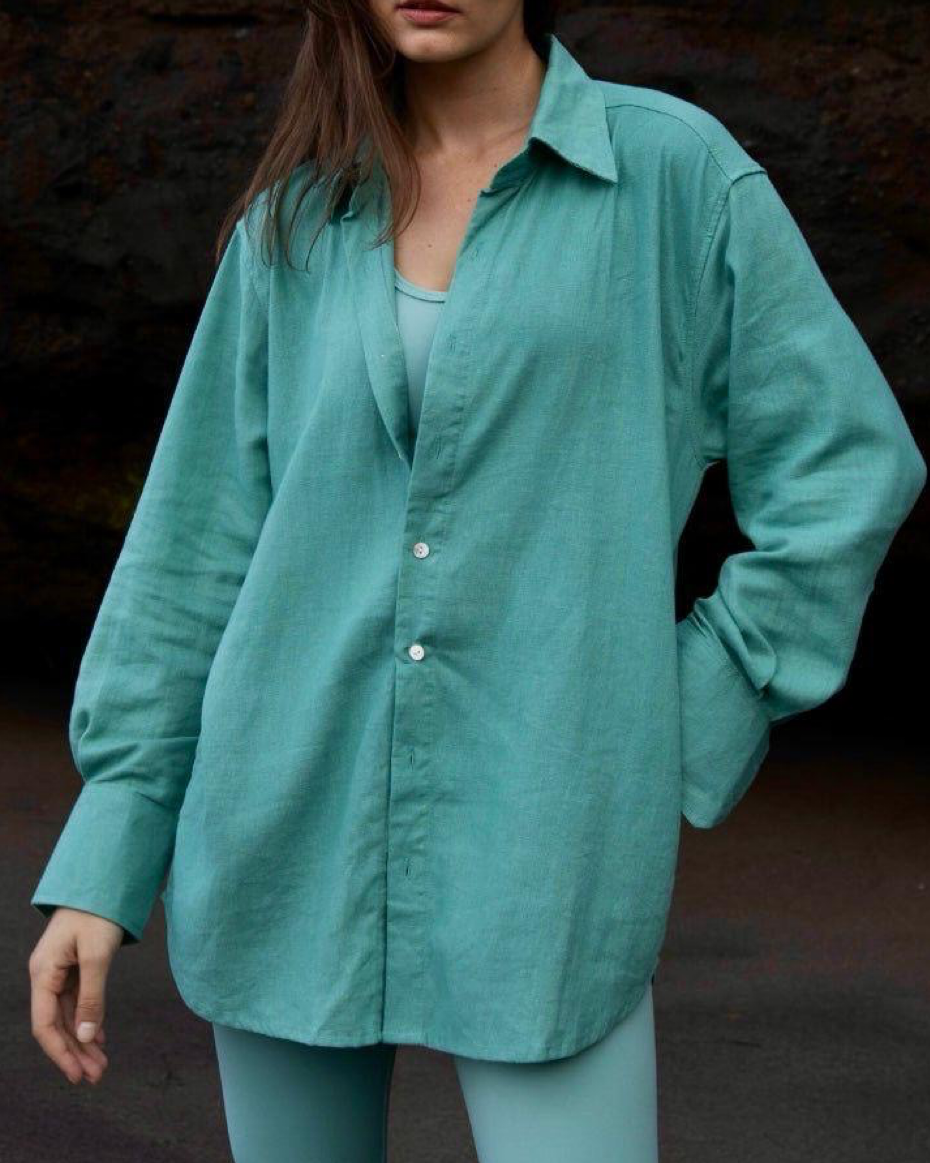 Turquoise Linen Shirt