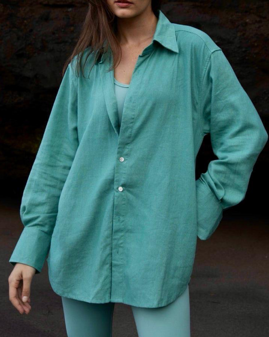 Turquoise Linen Shirt