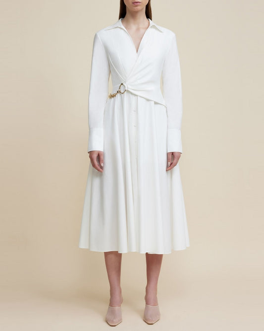 Ivory Kirtling Midi Dress