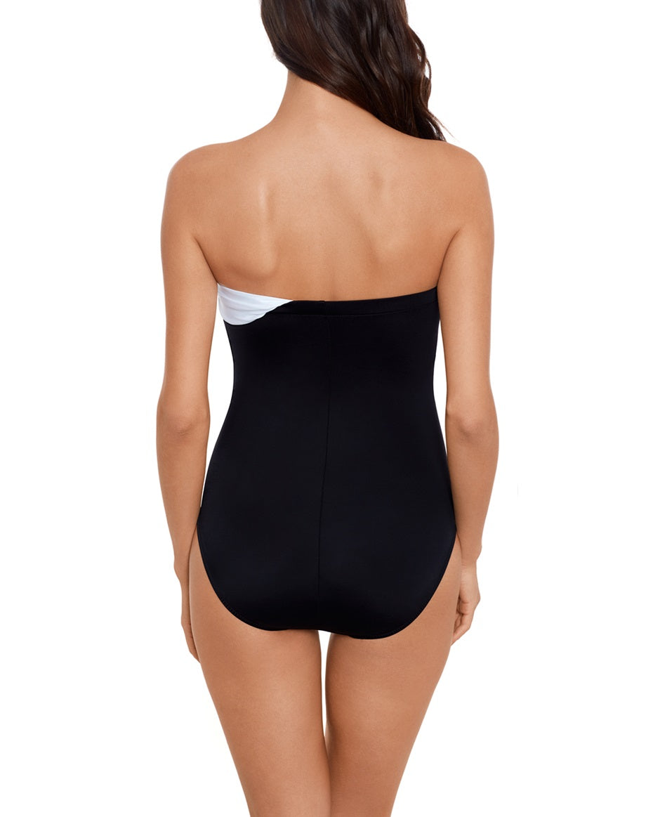 White and Black Colorblock Swimsuit