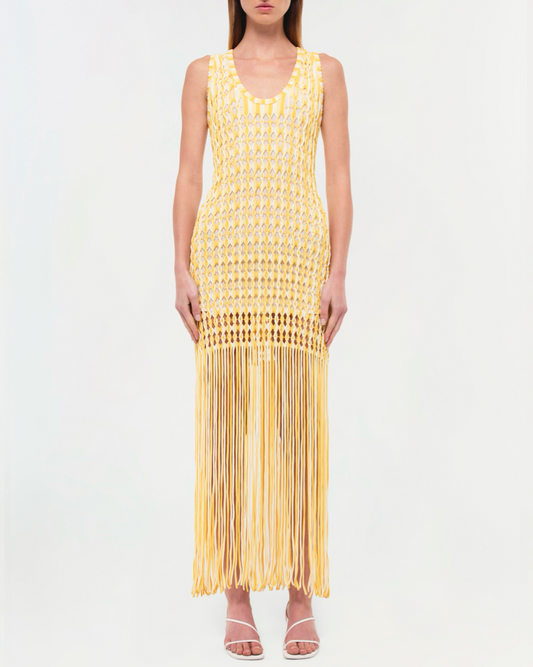 Sunny Sonia Fringe Knit Dress