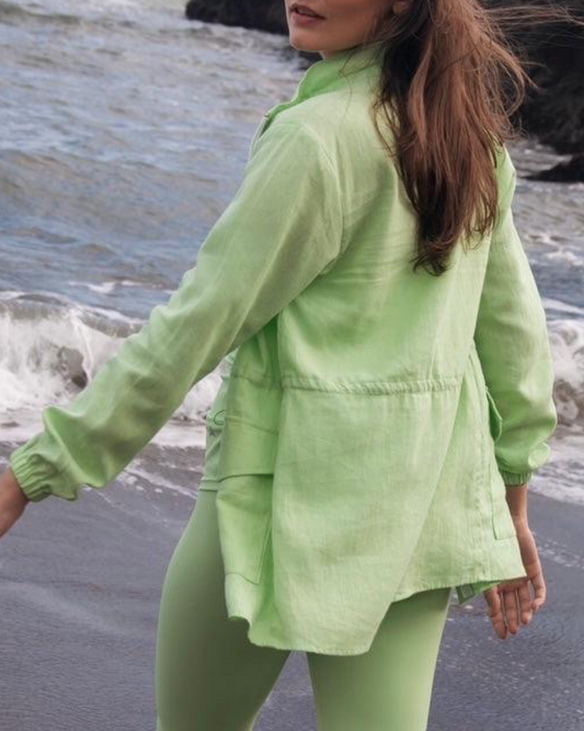 Lime Linen Parka