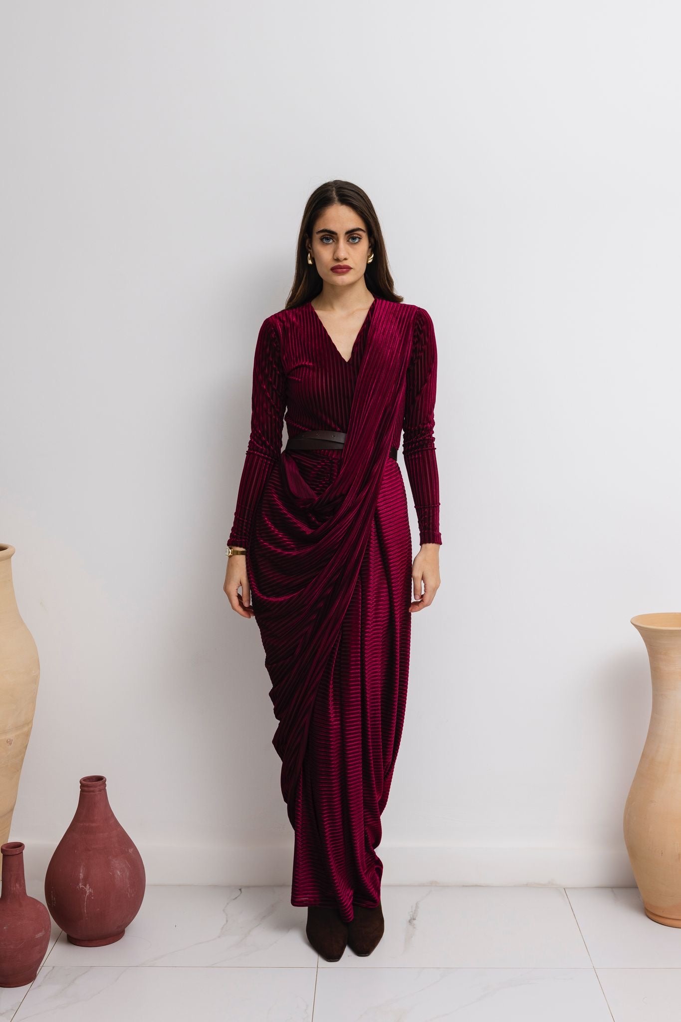 The Maroon Saree