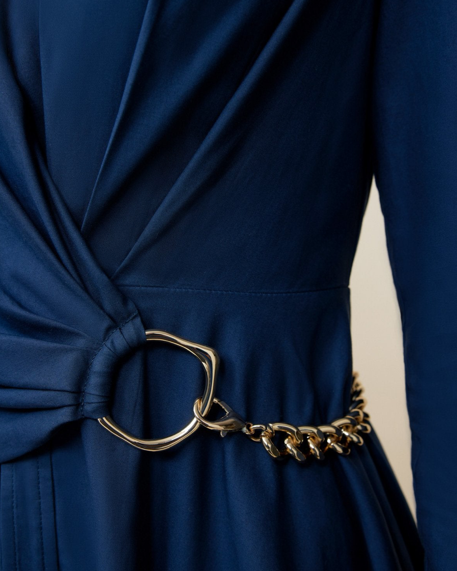 Navy Blue Kirtling Midi Dress