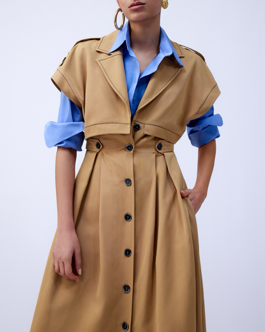 Layered Trench Dress