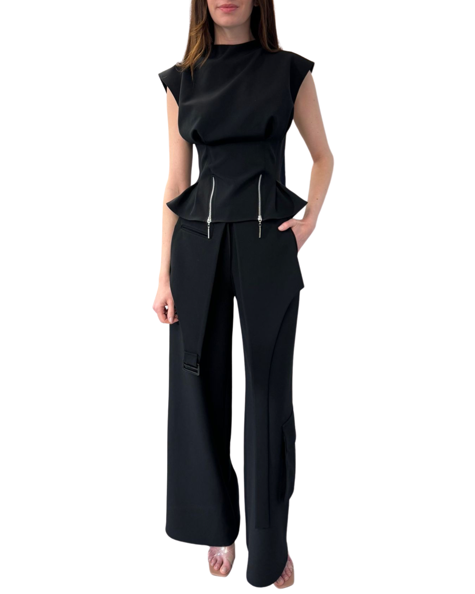 Crepe Overall Pants