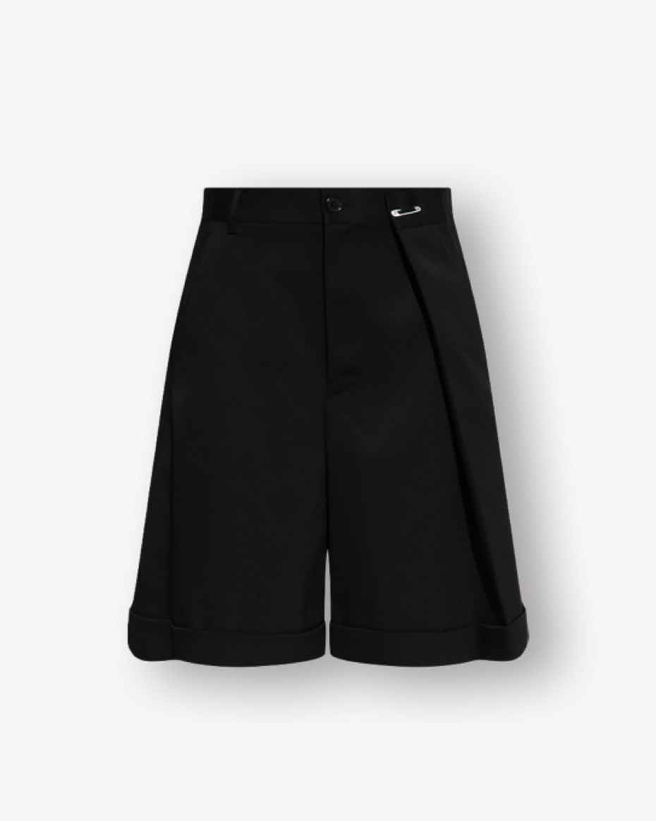 Black Foldover Shorts