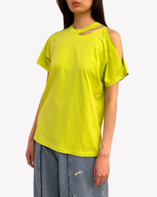 Neon Green Cutout Tshirt