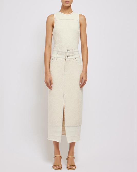 Ivory Maddy Denim Knit Skirt