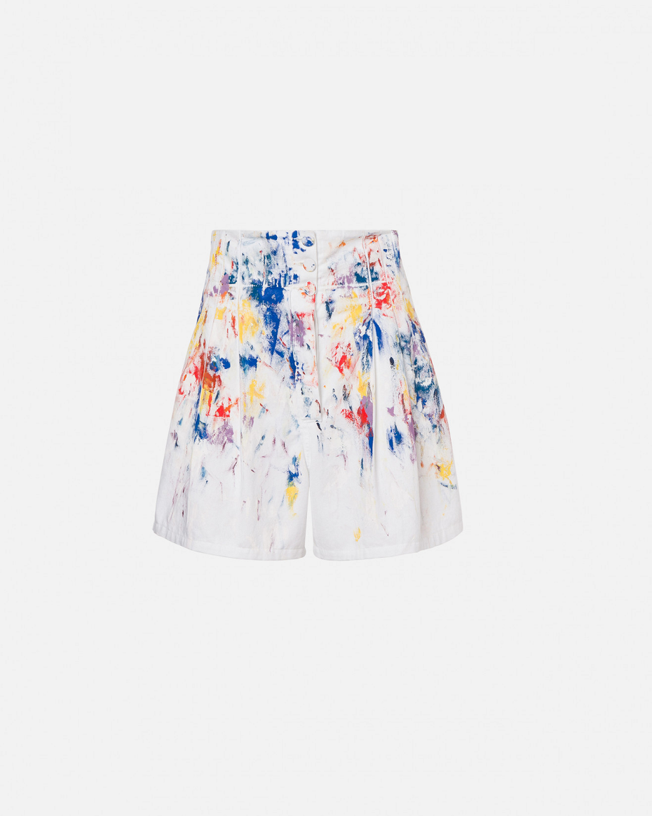 Hand Painted Cotton Shorts