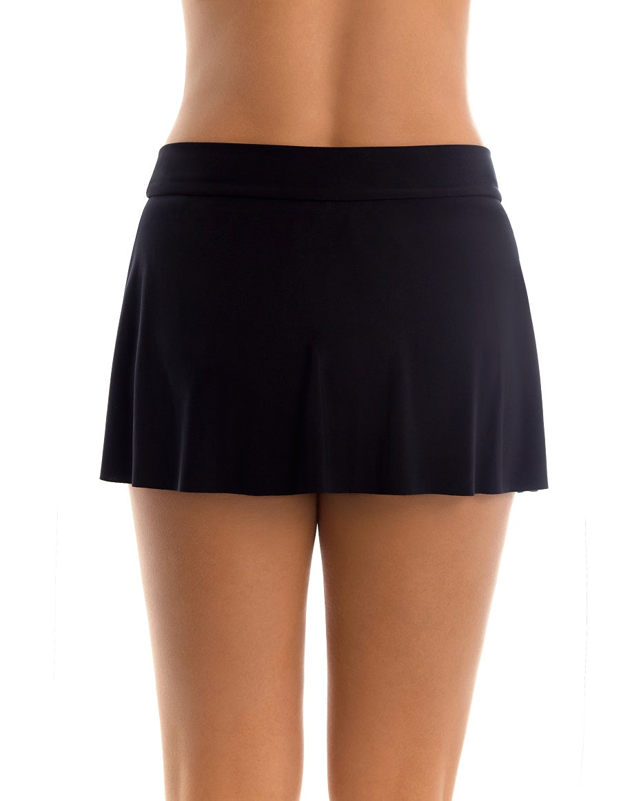 Black Jersey Swimsuit Skirt