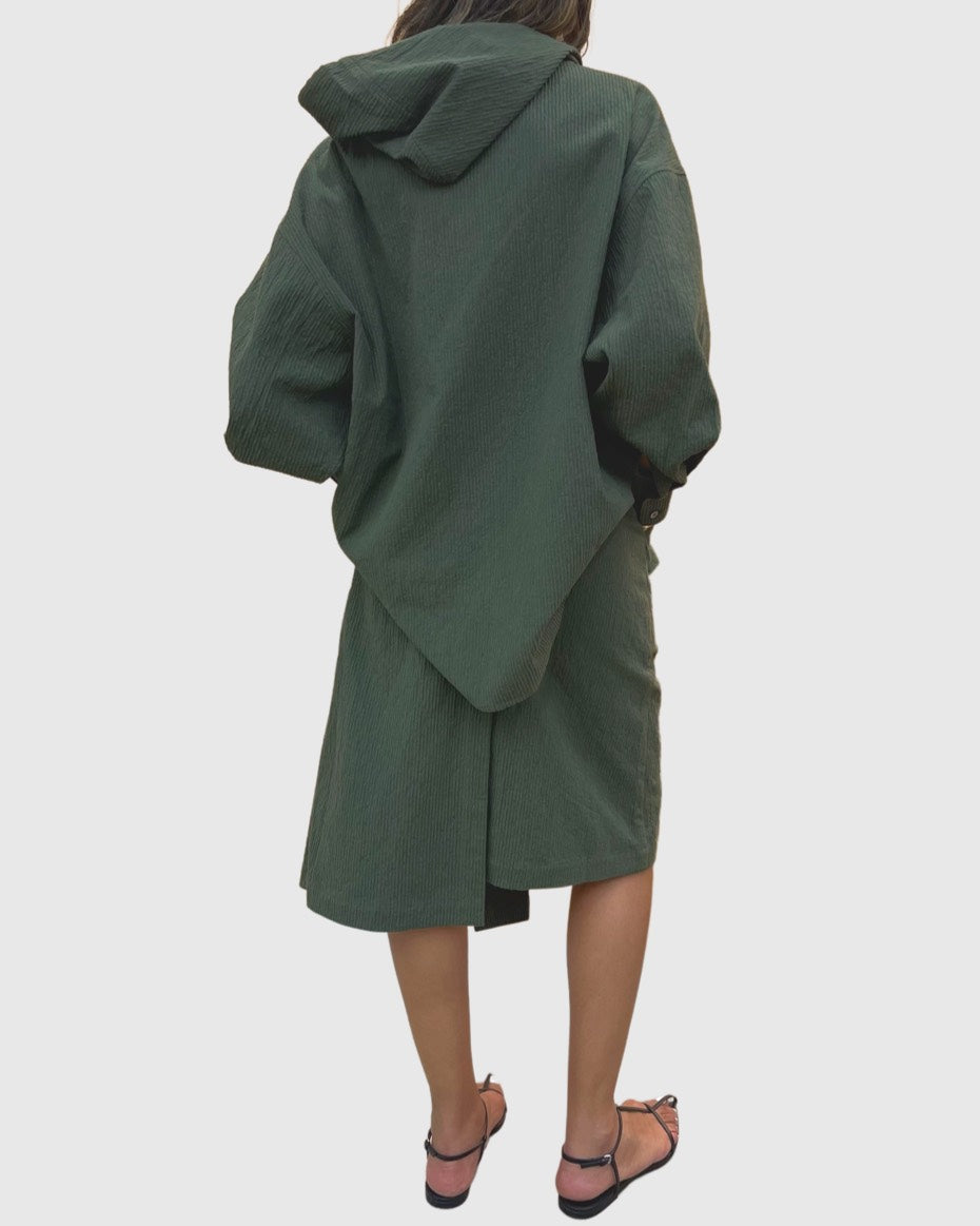 Military Green Asymmetric Skirt