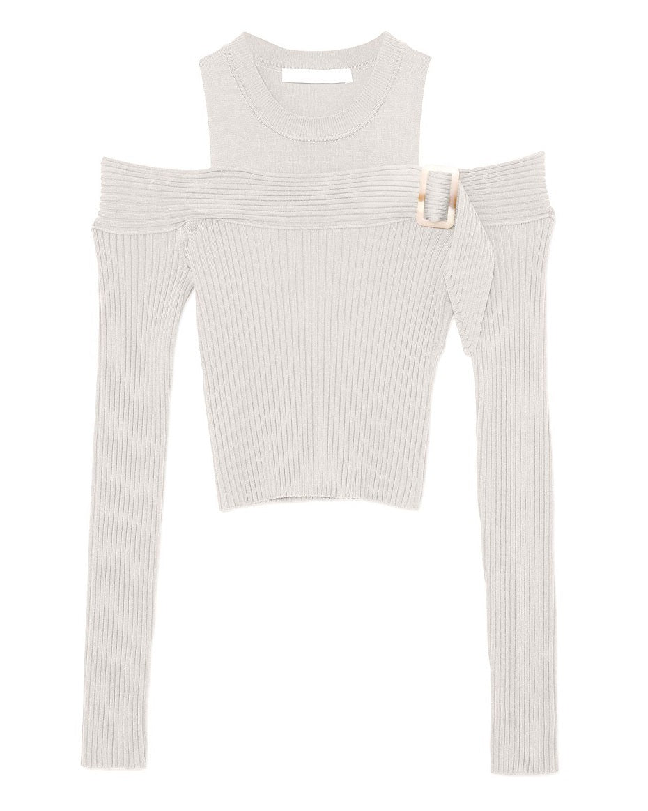 White Mandy Cut Out Pullover