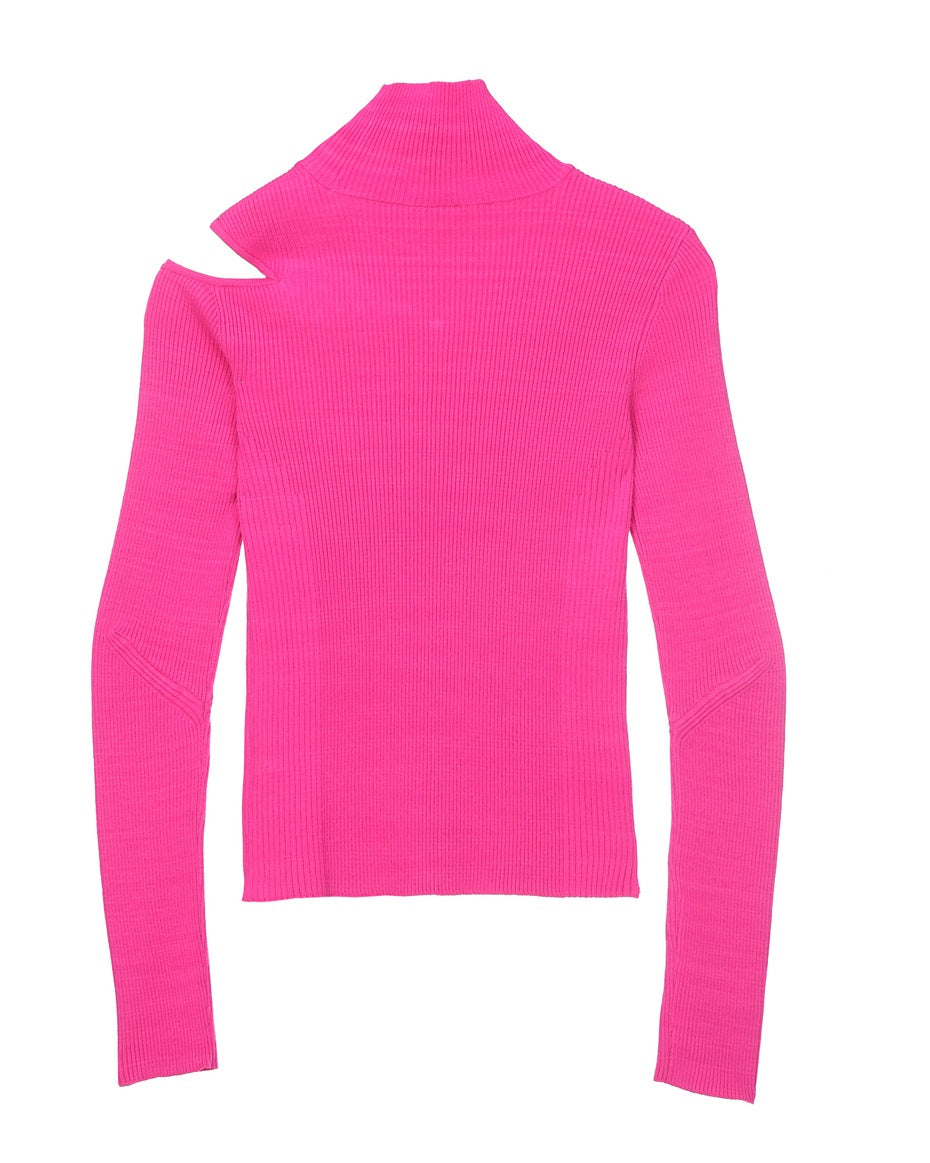 Pink Cut Out Knit Top